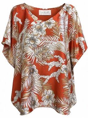 Simply Noelle Tropical Floral Kimono Tunic OS
